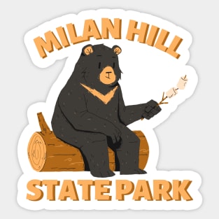 Milan Hill State Park Camping Bear Sticker
